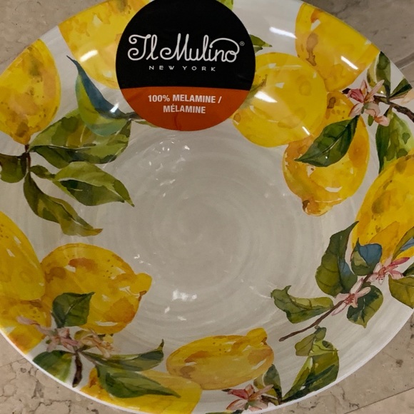 Il Mulino Lemons Melamine Soup Bowls Set of 2 - Picture 2 of 3